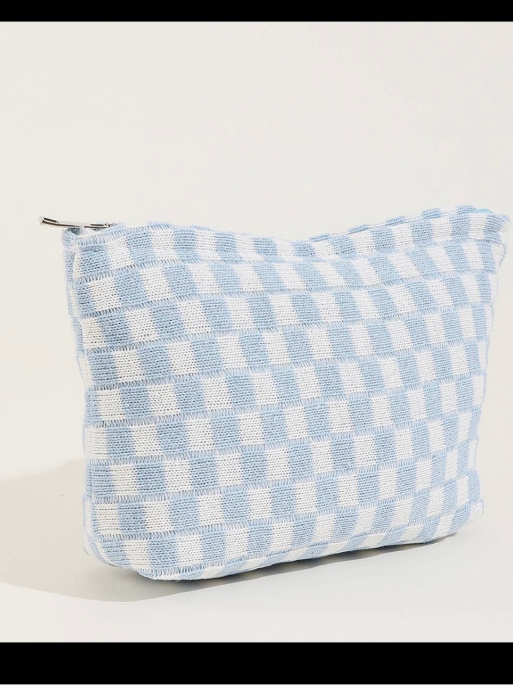 Blue & White Check Cosmetic Pouch